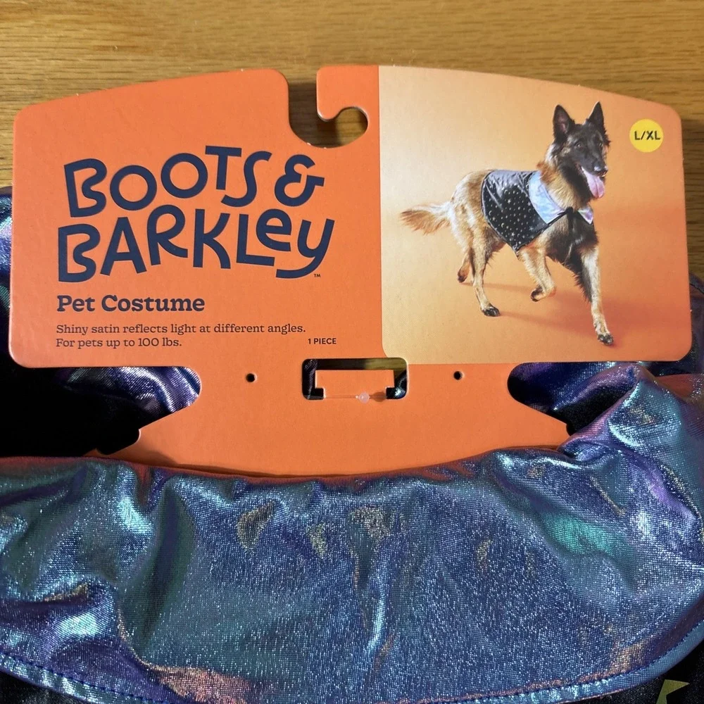 Wizardly Cape Costume Night Sky Dog Costume Moon Stars Boots & Barkley Large/XL‎